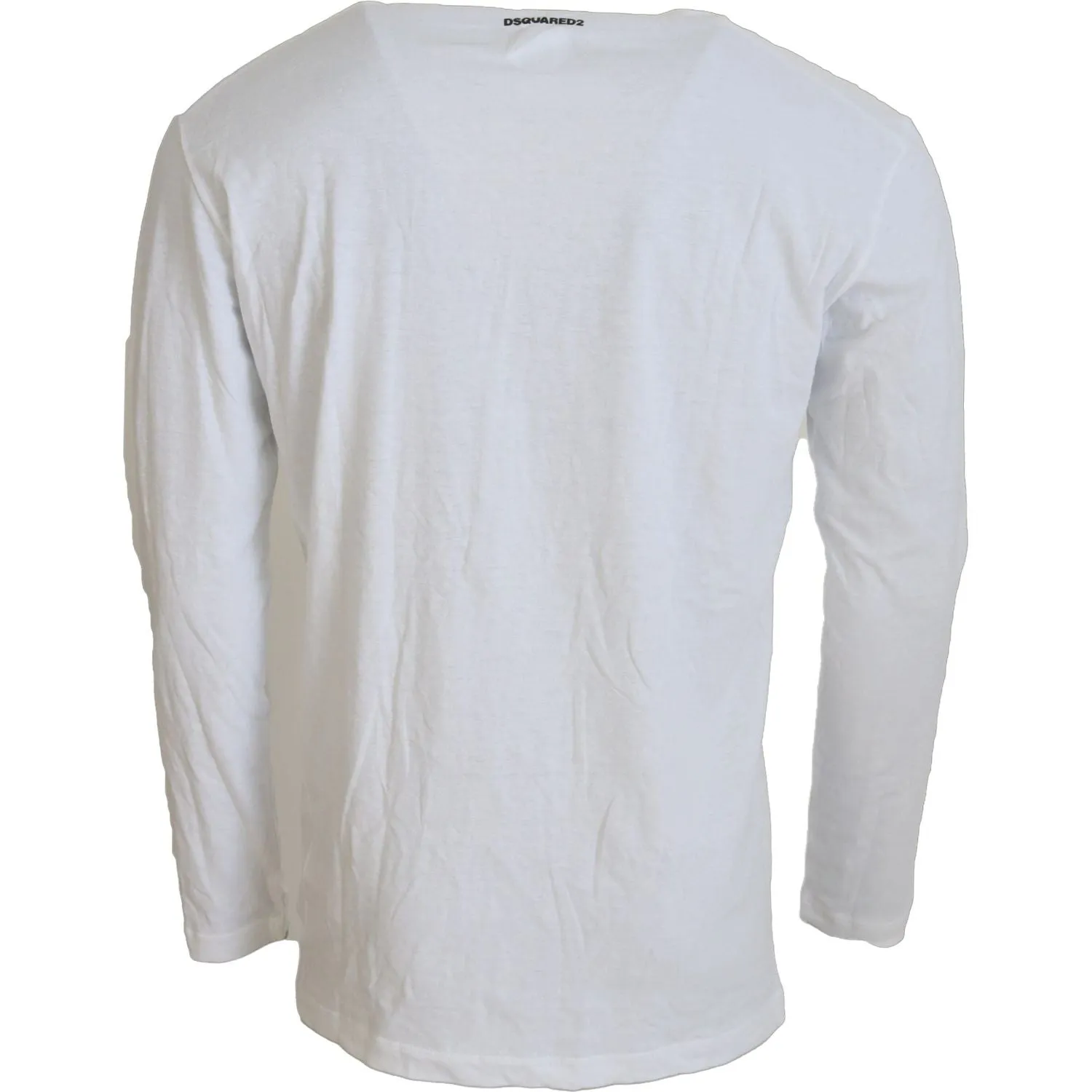 Dsquared² White Cotton Linen Long Sleeves Pullover Sweater