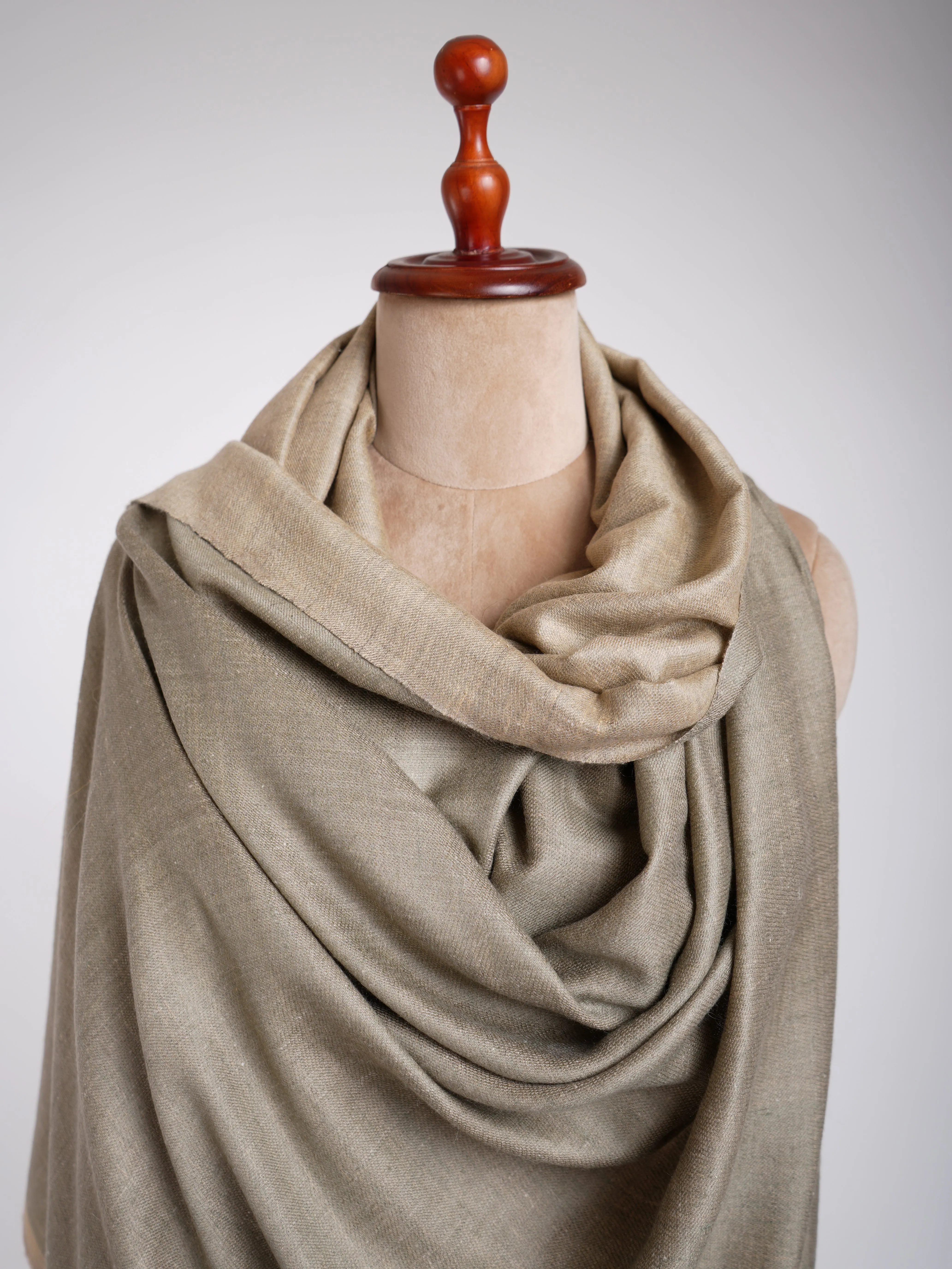 Dual Shade Handwoven Pashmina Shawl Leek Green