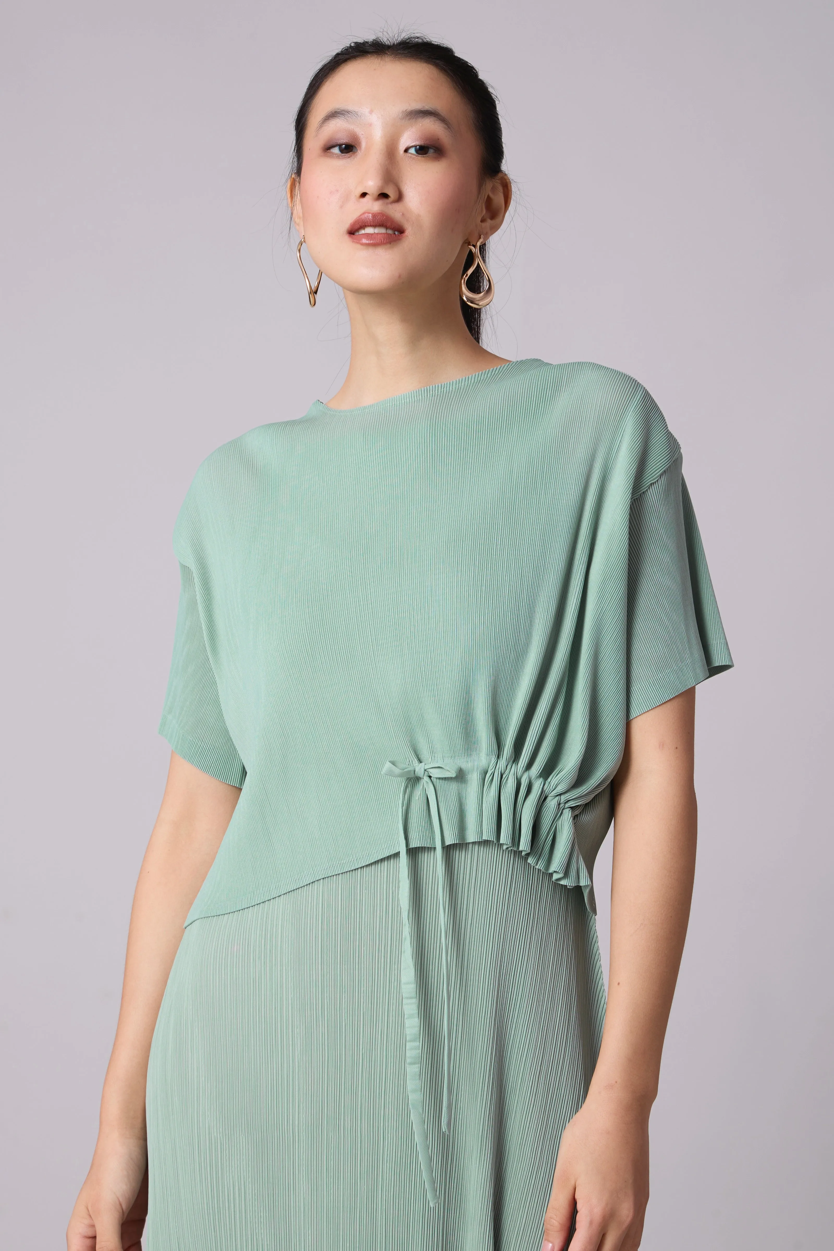 Elsie Cape Dress - Sage Blue