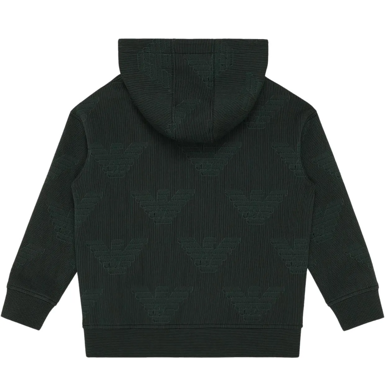 Emporio Armani Kids All-Over Eagle Logo Green Hoodie