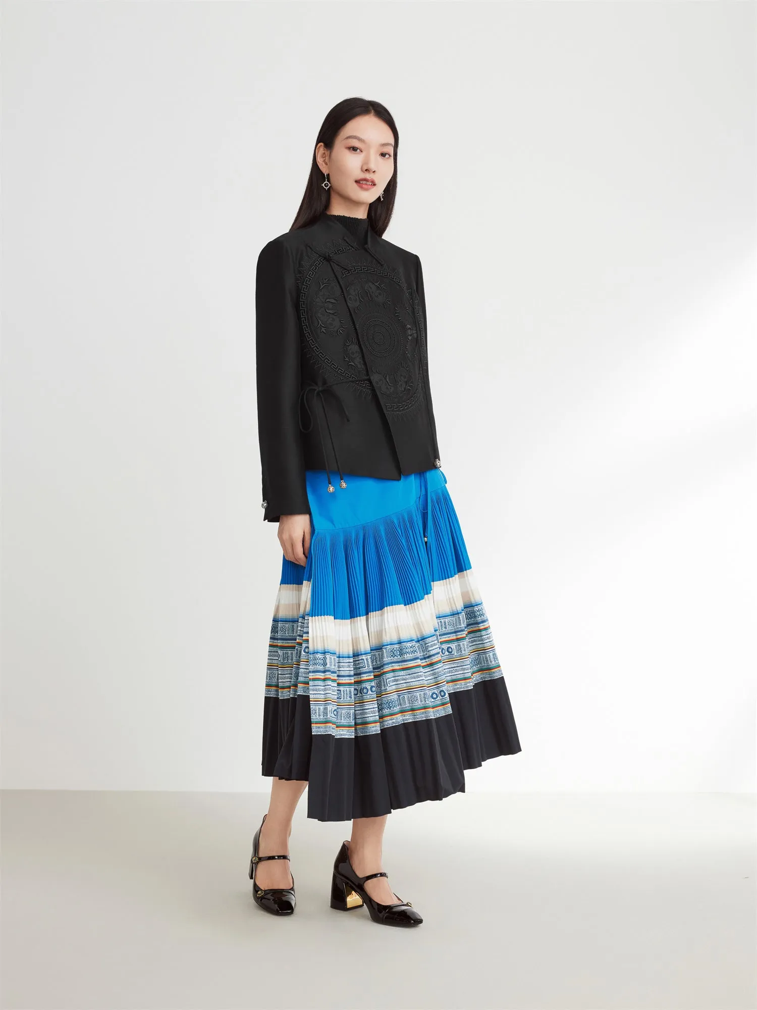 EP YAYING Gradient Pleated Skirt