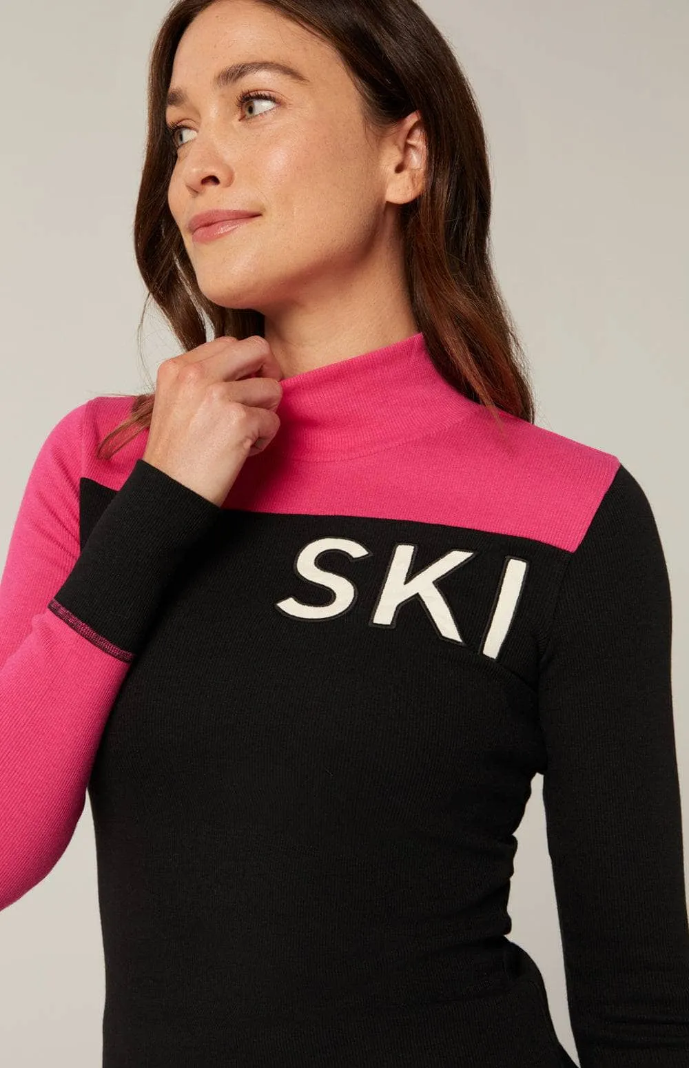 Fallon Mockneck | Black/Pink