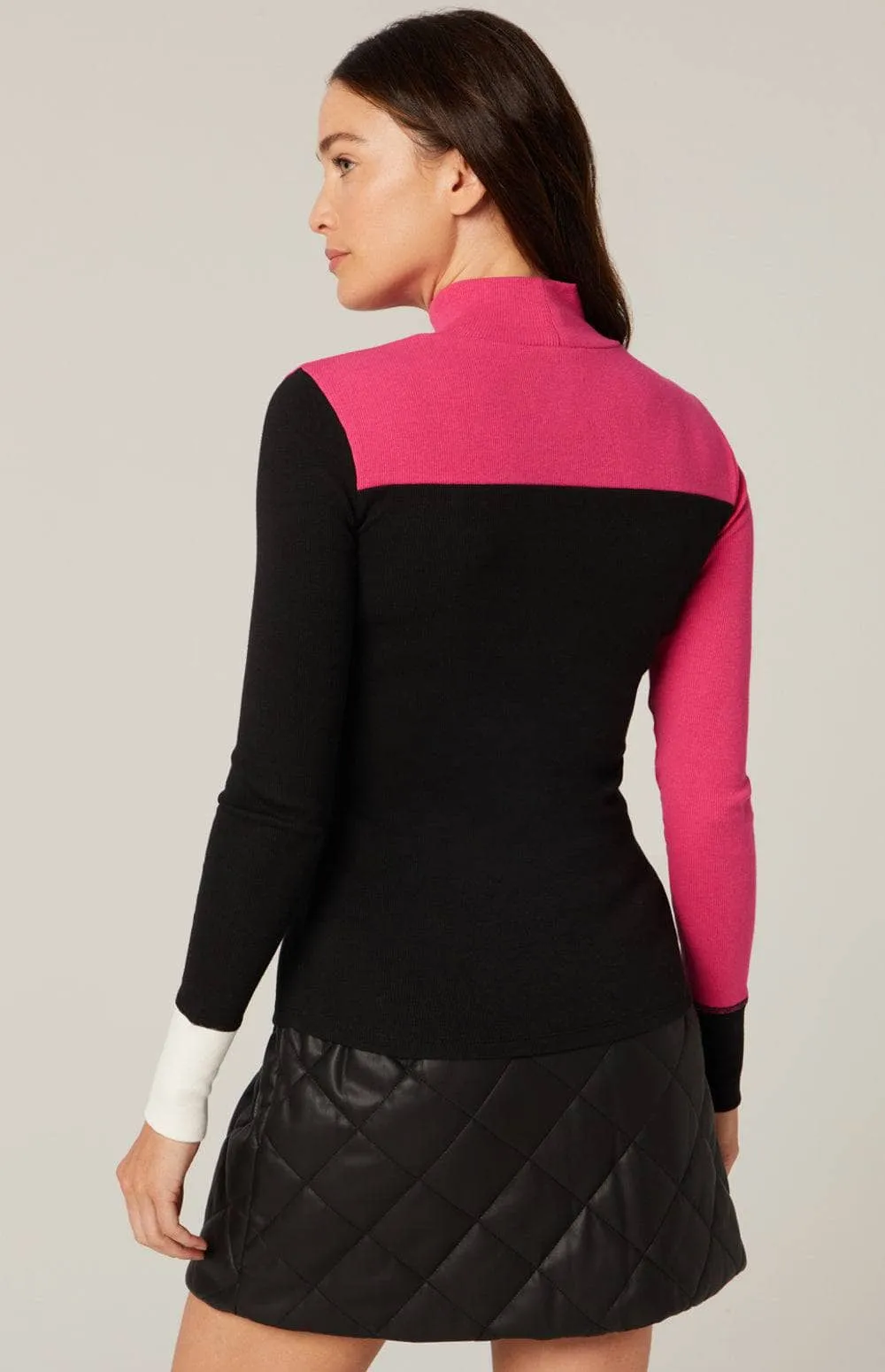 Fallon Mockneck | Black/Pink