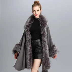 Faux Fur Cape Cape Women's Coat