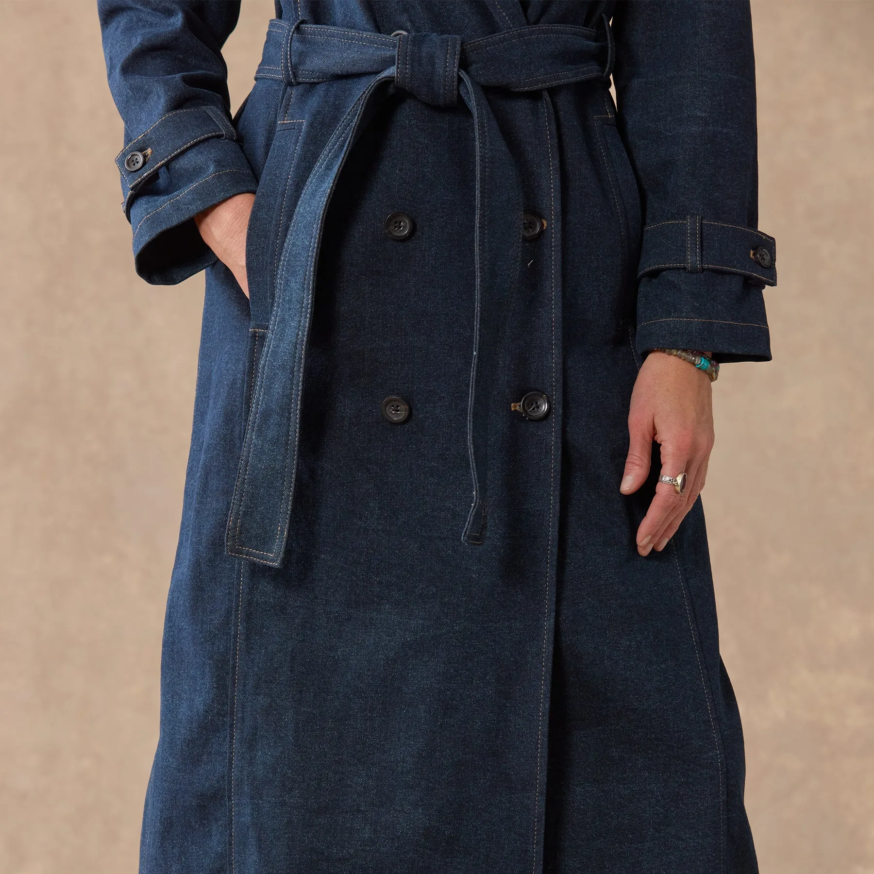 Faye Denim Trench Coat