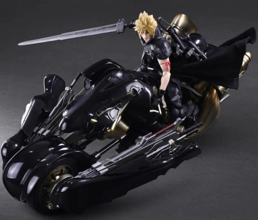 Final Fantasy Vll: Advent Children Cloud Strife Play Arts Kai Action Figure and Fenrir Vehicle Set Bye Square Enix