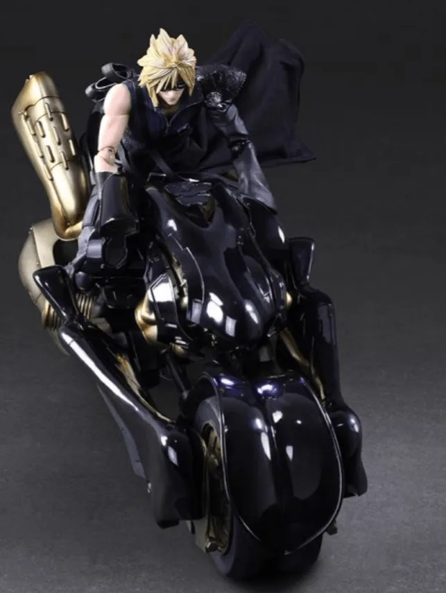 Final Fantasy Vll: Advent Children Cloud Strife Play Arts Kai Action Figure and Fenrir Vehicle Set Bye Square Enix