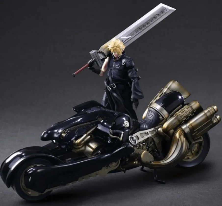 Final Fantasy Vll: Advent Children Cloud Strife Play Arts Kai Action Figure and Fenrir Vehicle Set Bye Square Enix