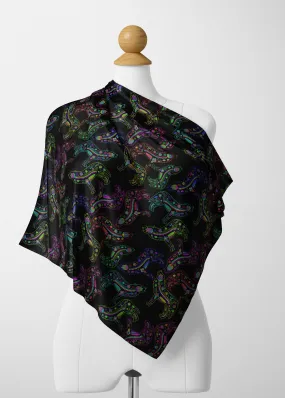 Floral Wolves Satin Shawl