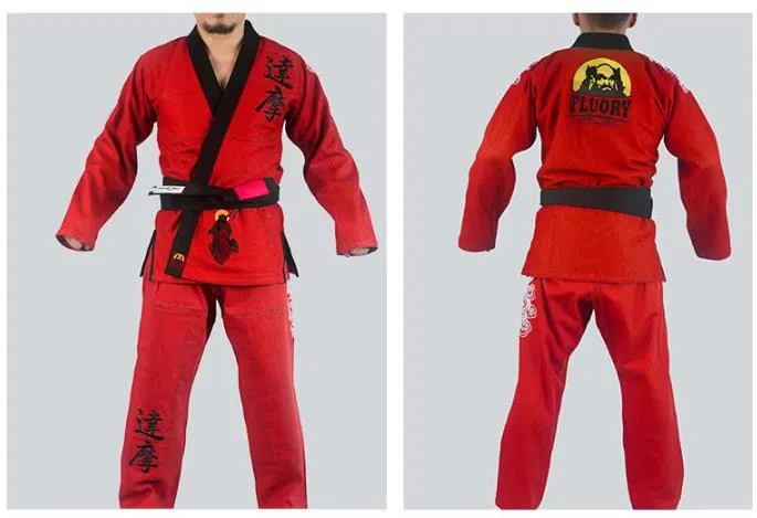 FLUORY BJJF10 JIU JITSU GI Size XS-XL RED UNISEX