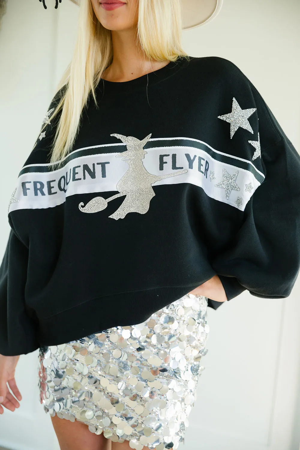 FREQUENT FLYER RIBBON BLACK PULLOVER