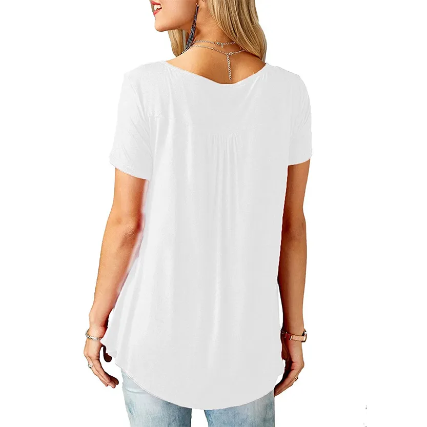 Funki Buys | Shirts | Women's Short Sleeve Loose Casual Blouse