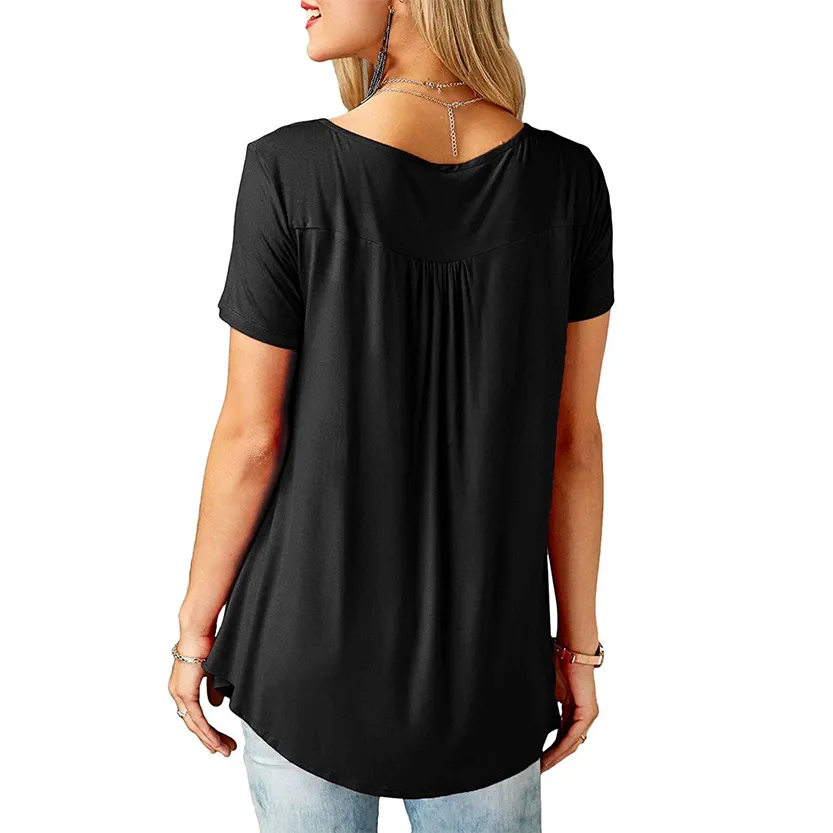 Funki Buys | Shirts | Women's Short Sleeve Loose Casual Blouse