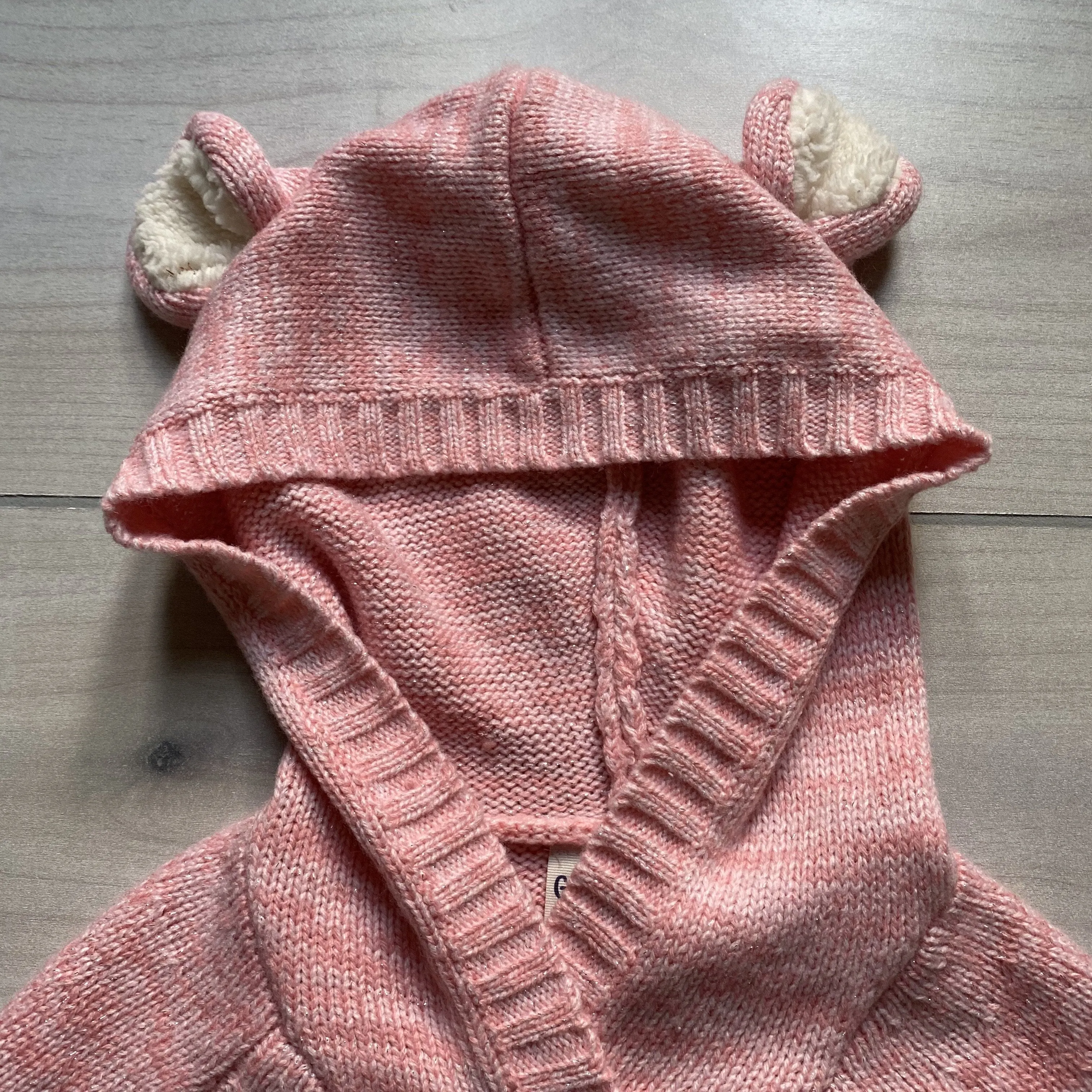 Genuine Kids Pink Hooded Bear Ear Sweater Cape