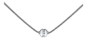 Genuine Sterling Silver Cape Cod Necklace with Sterling Silver Bead and Cubic Zirconia