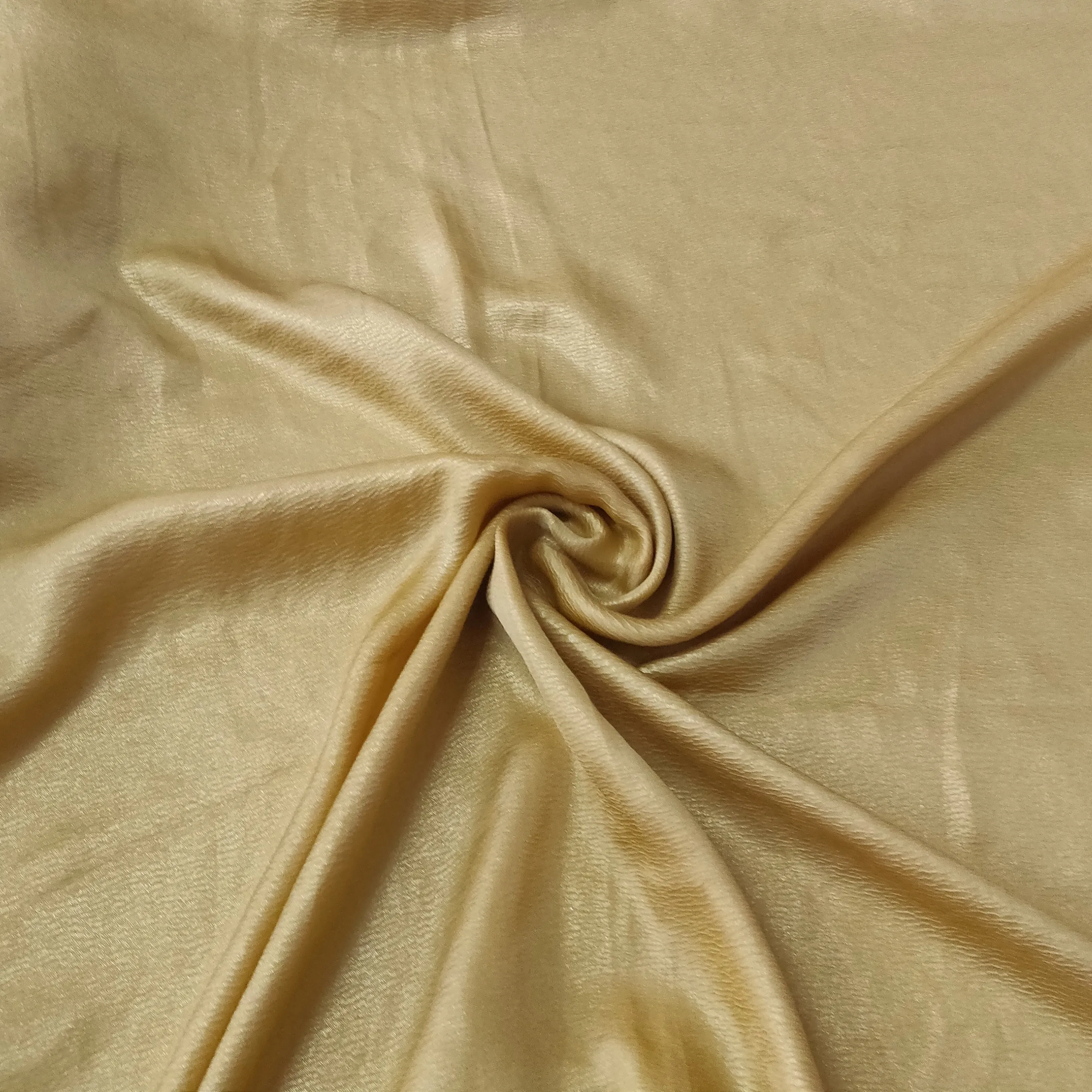 Golden Solid Gold Crush Georgette Satin Fabric