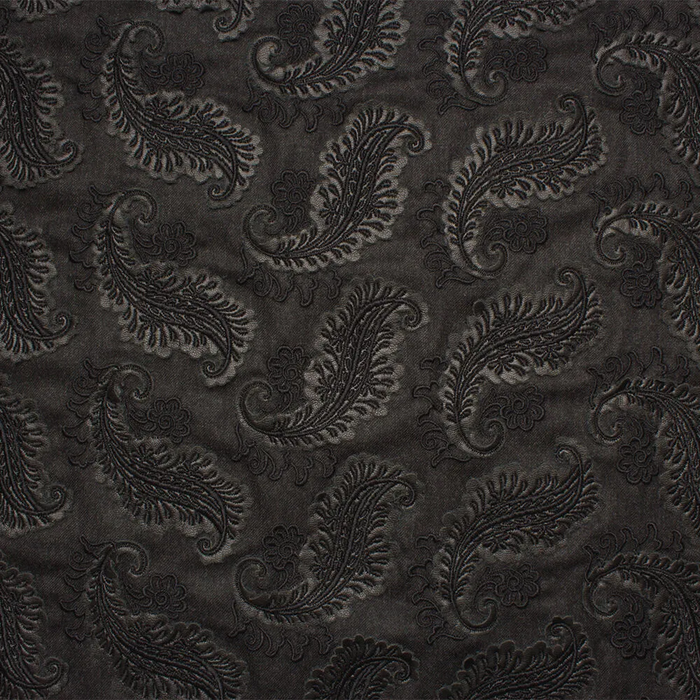 Grey Floral Laser Cut Wool Coating