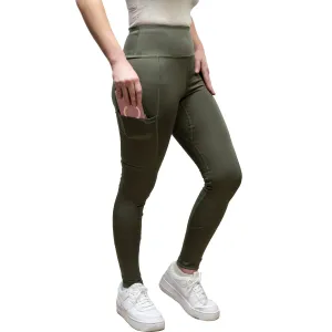 Hair-Resistant Army Green Leggings