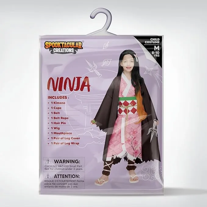 Halloween Ninja Costumes for Kids, Girls Kimono Set