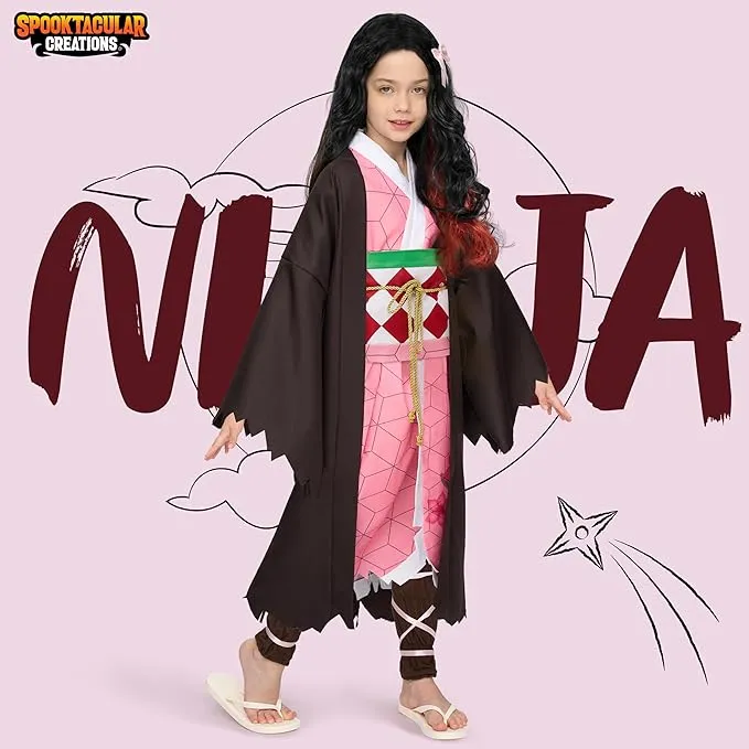 Halloween Ninja Costumes for Kids, Girls Kimono Set