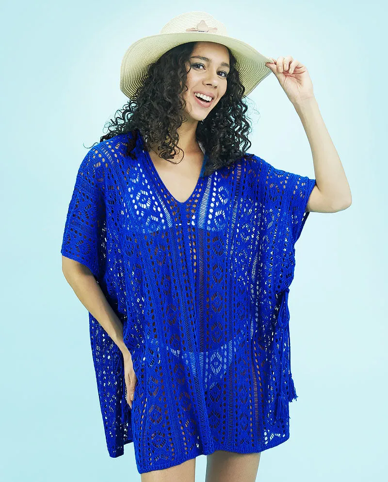 IC GURL - Classy Crochet Beach Shawl