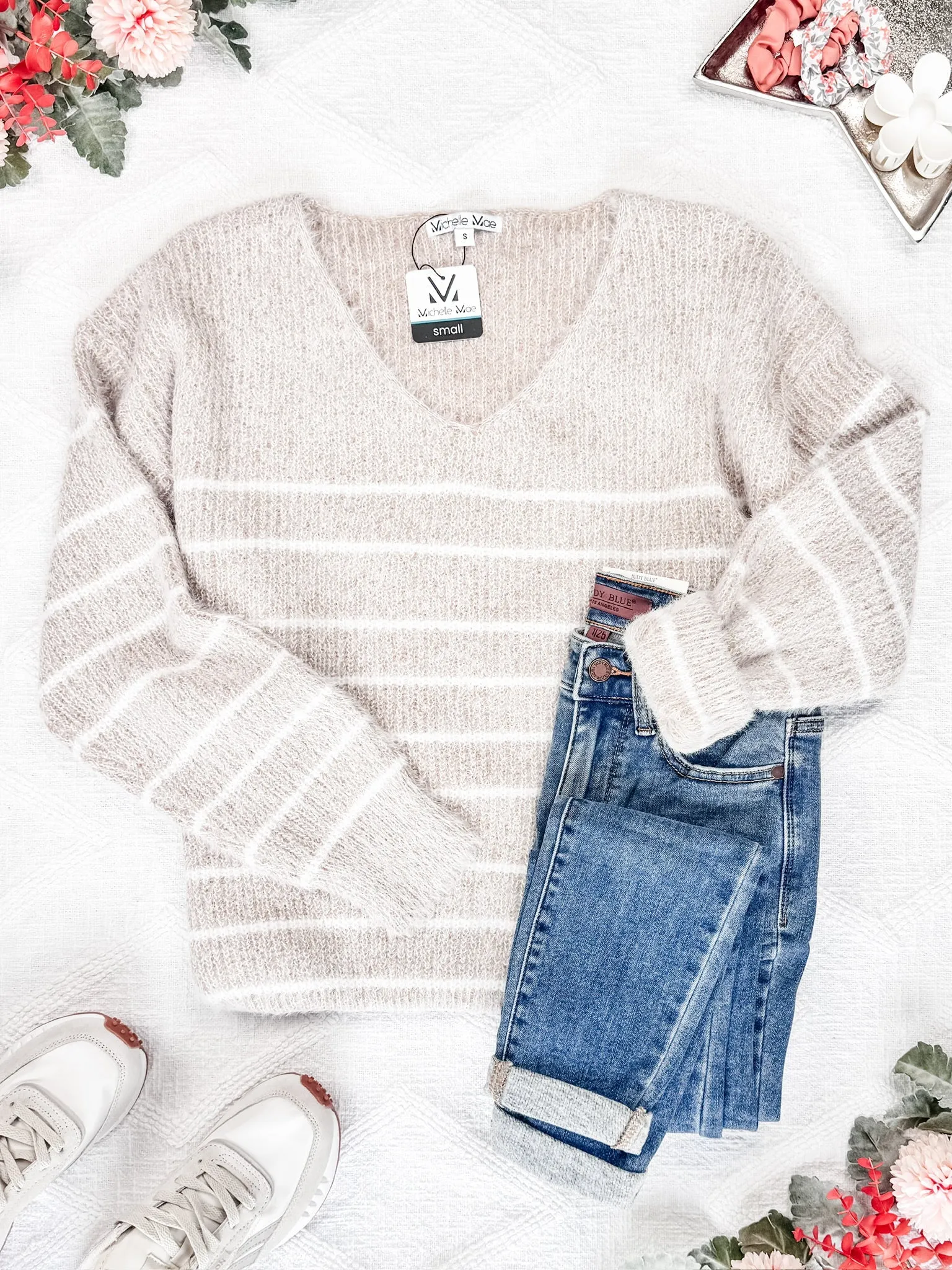 IN STOCK Cozy Striped Sweater - Natural