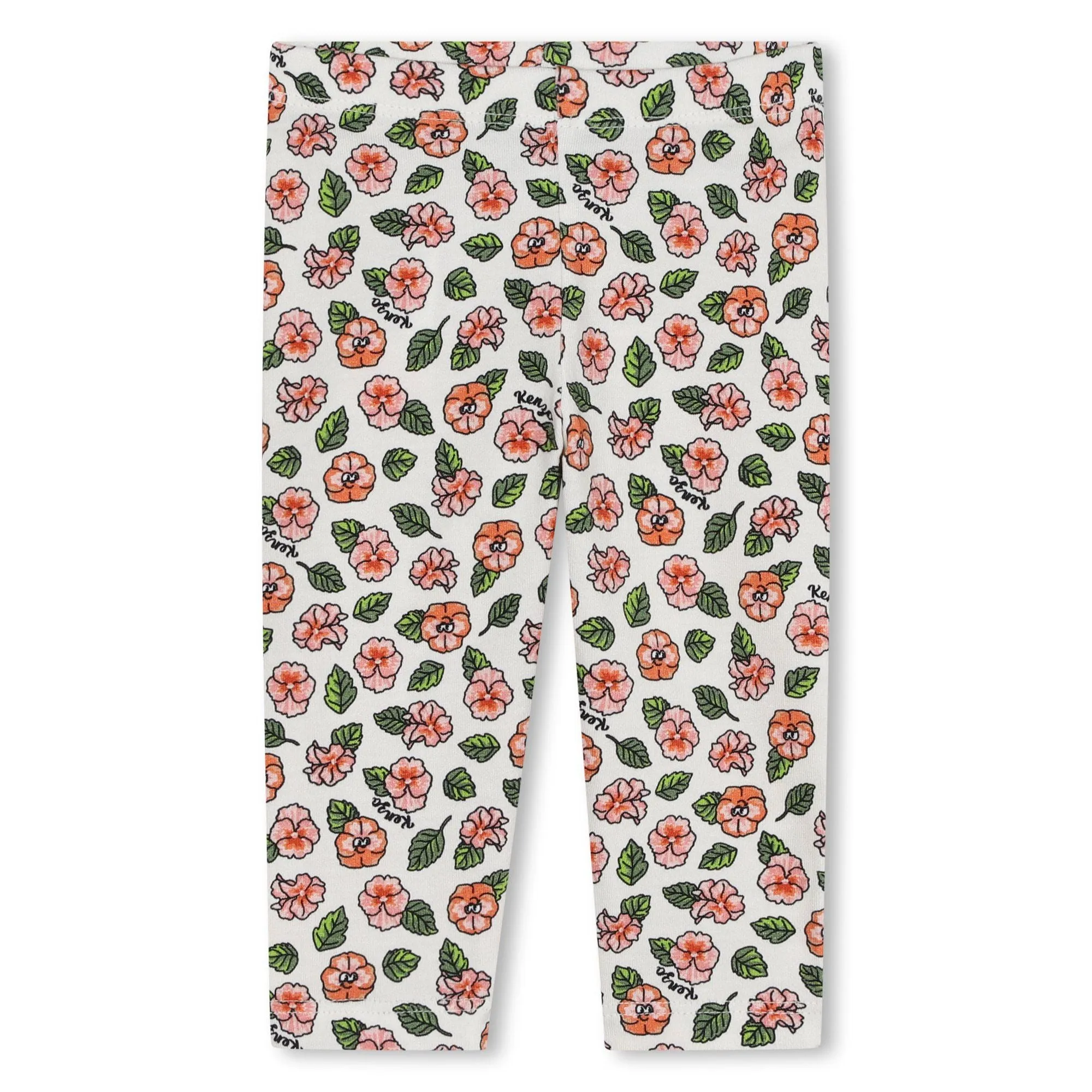 Ivory Baby Rose Graphic Leggings