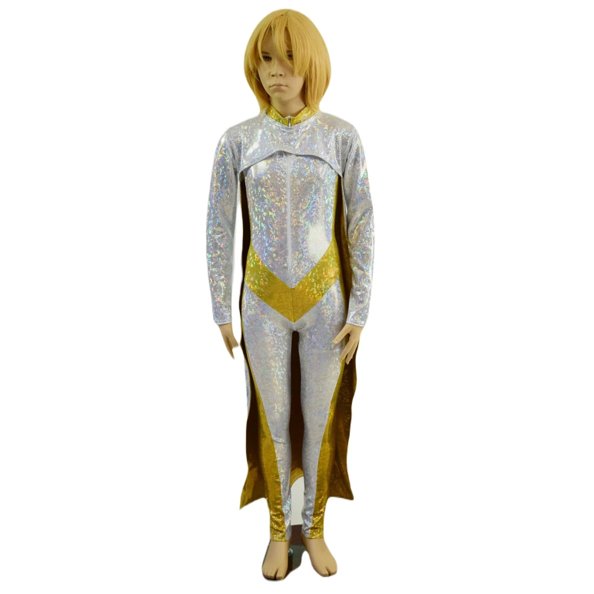 Kids 2PC Regal Catsuit and Cape Back Bolero Set