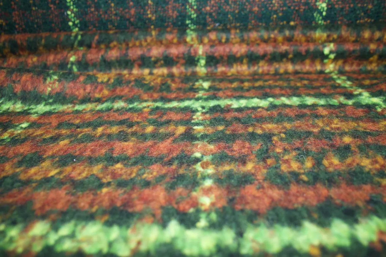 K@rl L@gerfeld Bold Plaid Mohair Coating - Green/Rust Tones