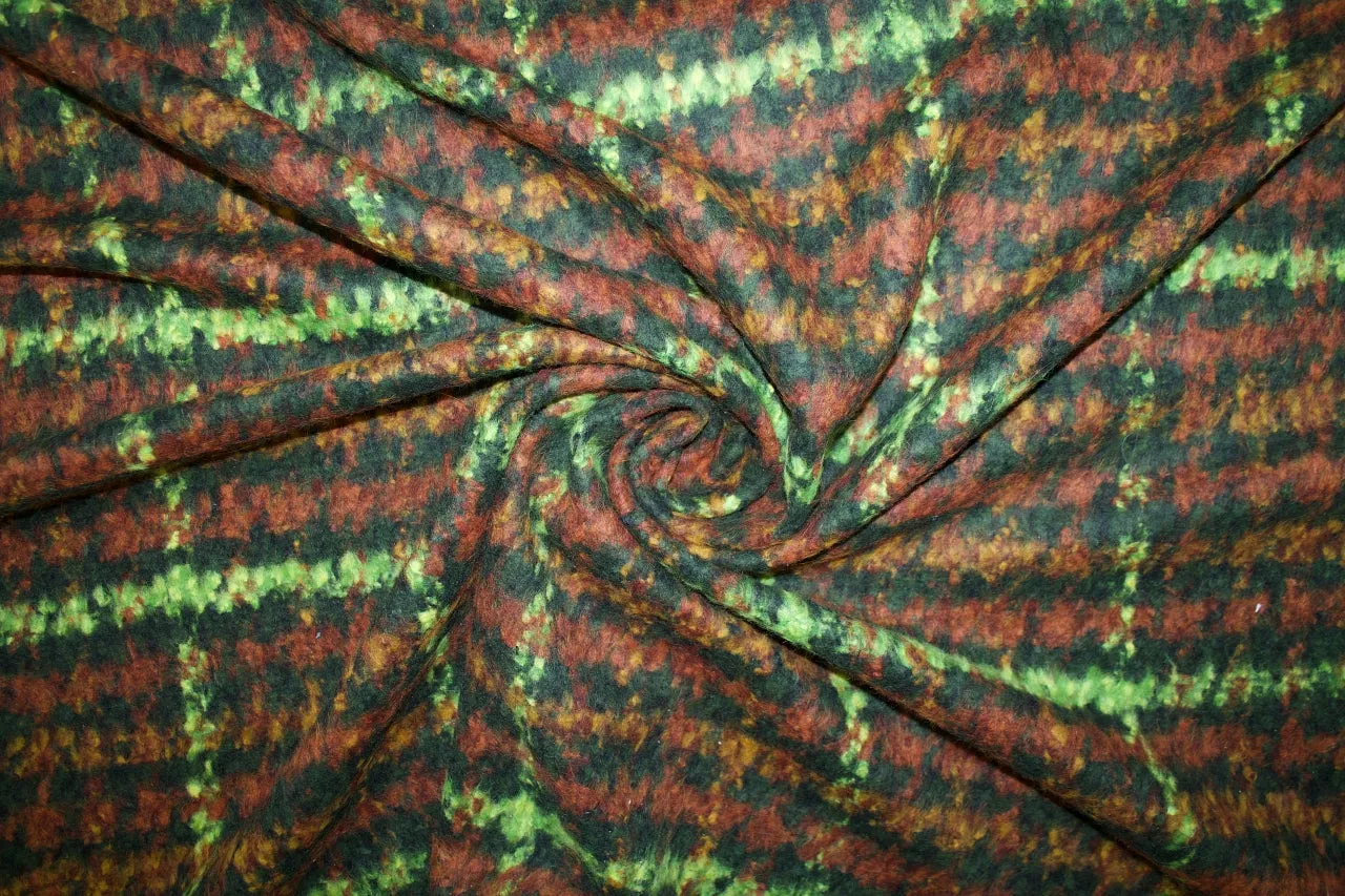 K@rl L@gerfeld Bold Plaid Mohair Coating - Green/Rust Tones