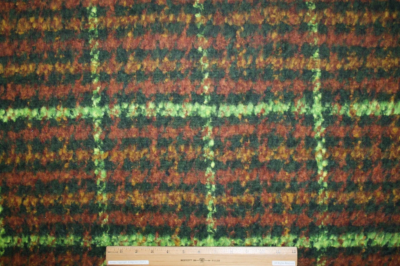 K@rl L@gerfeld Bold Plaid Mohair Coating - Green/Rust Tones