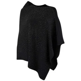 La Fiorentina Embellished Poncho - Black