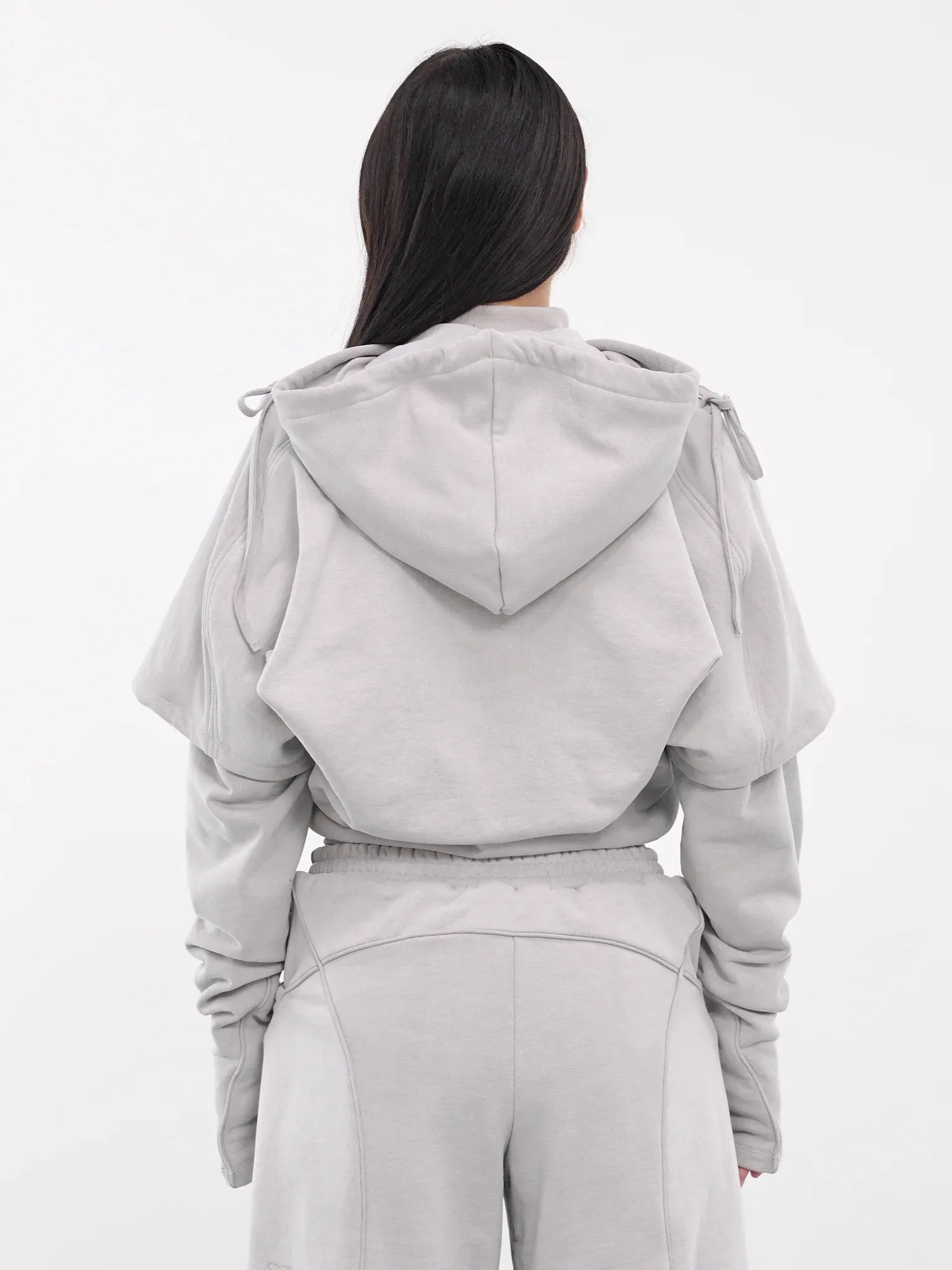 Long Sleeve Cropped Asymmetrical High Neck Hoodie