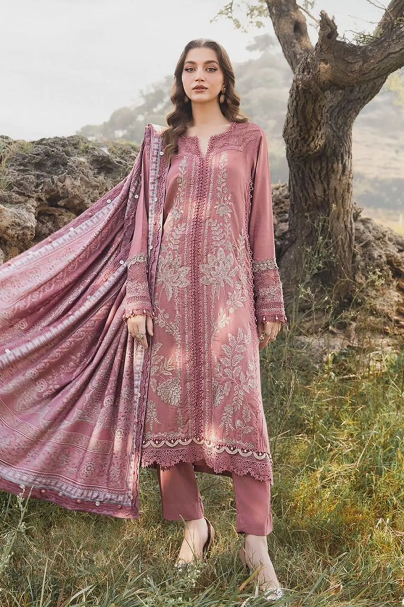 M Prints By Maria B Unstitched 3 Piece Winter Edition Collection'2024-04-A