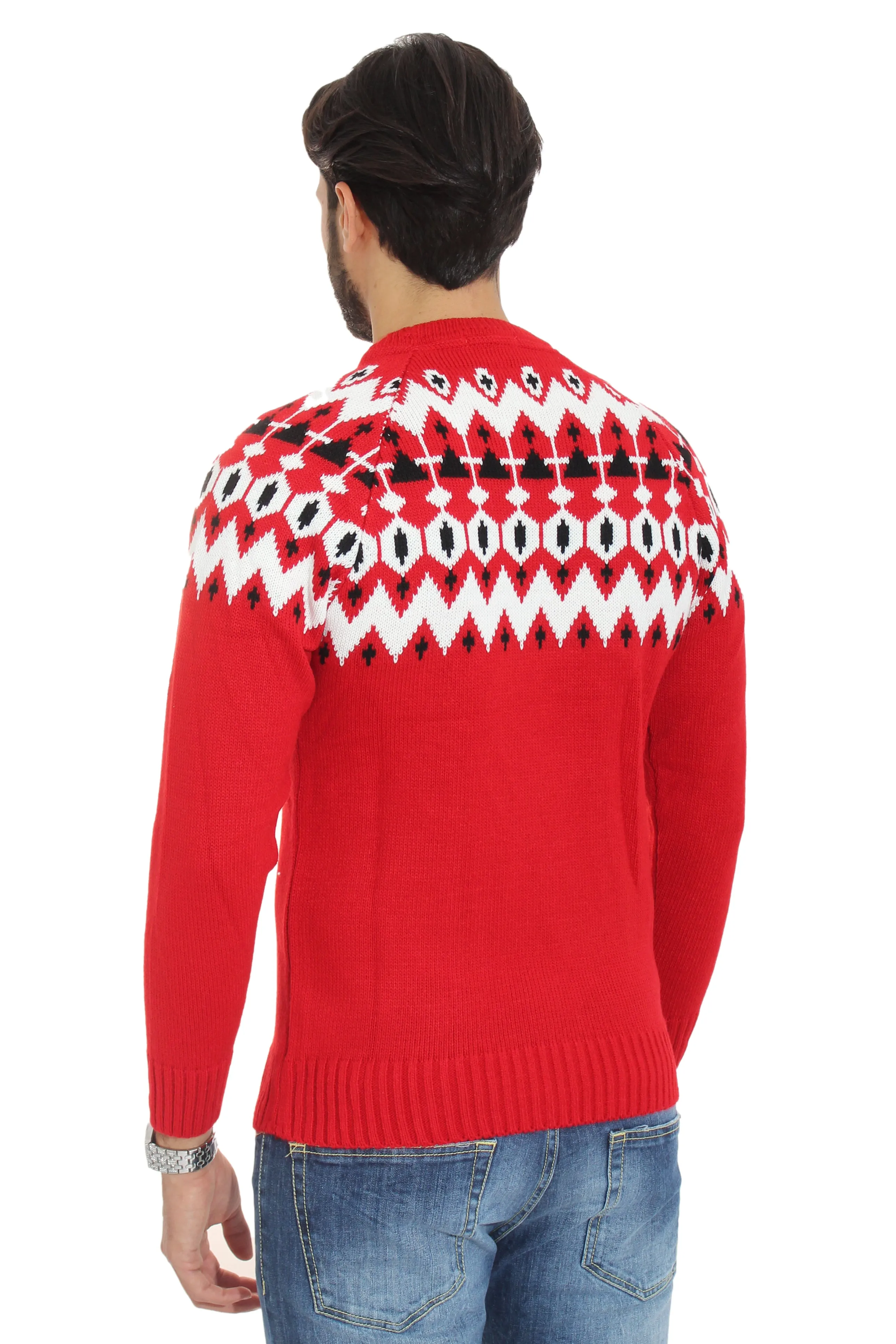 Maglione Uomo Pullover Girocollo Fantasia Rombi Art. Mg65