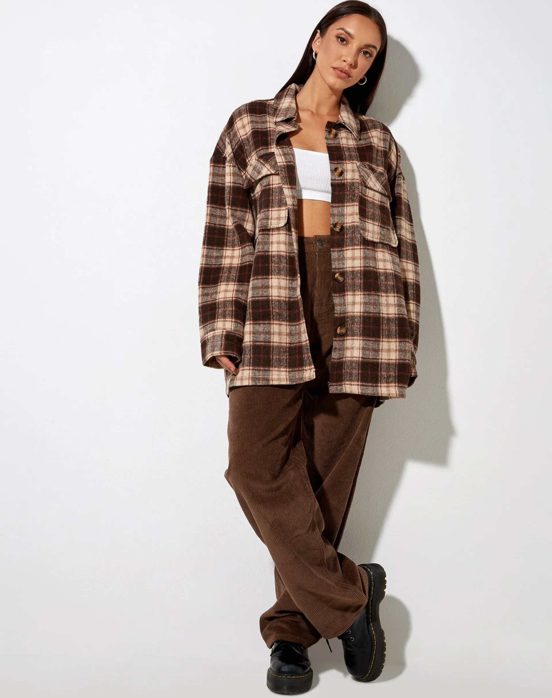 Marcella Shirt in Brown and Cream Check