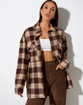 Marcella Shirt in Brown and Cream Check