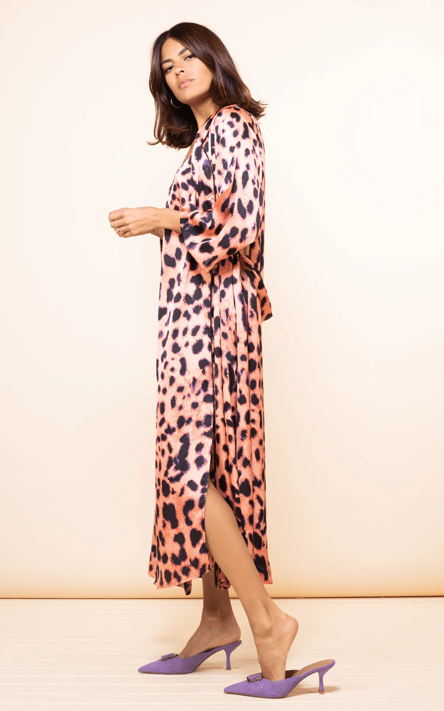 Melana Housecoat in Plorange Leopard