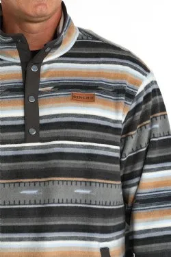 Men's Cinch Polar Fleece Black Stripe Pullover