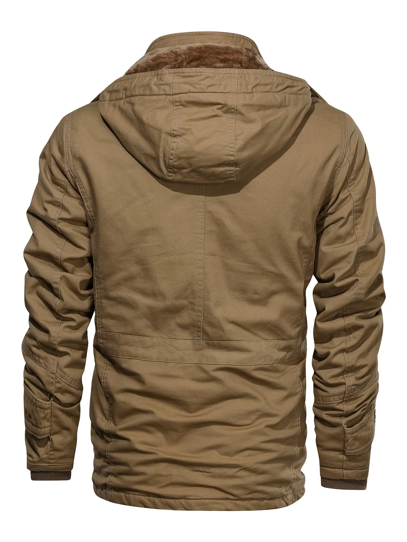 Men's Hooded Military Tactical Jacket Windbreak Fleece Coat