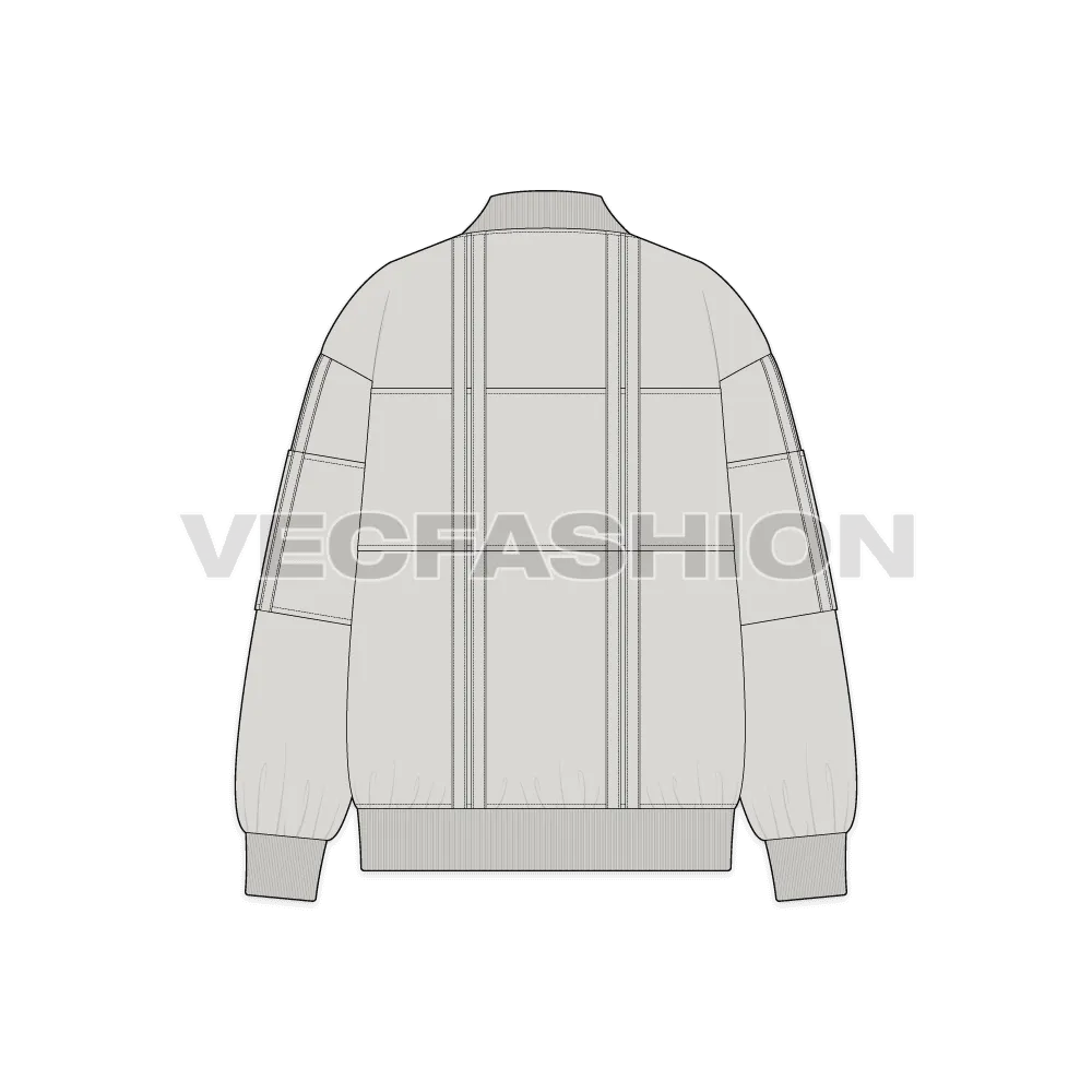 Mens Oversized Jacket Flat Sketch