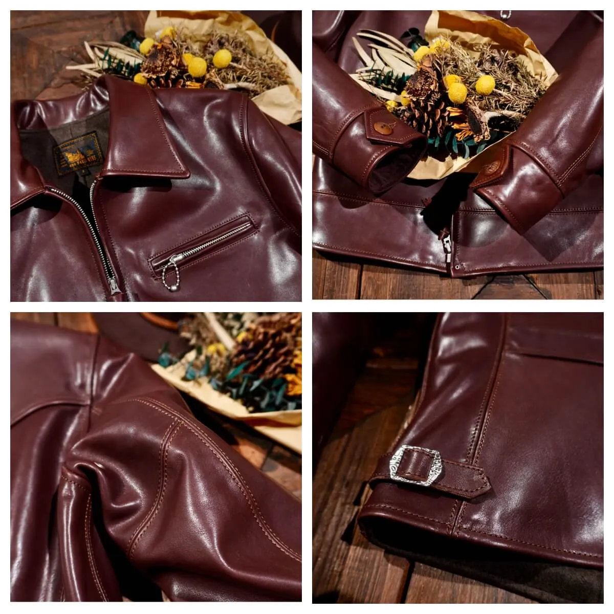 Men's Sports Leather Jacket Tea Core Horsehide