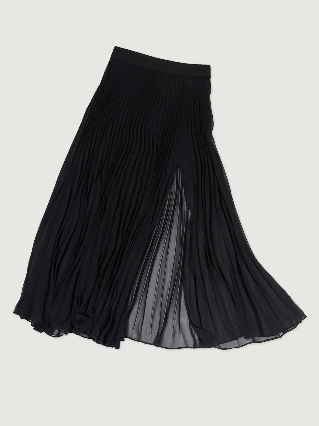 Mesh Pleated Skirt - Black