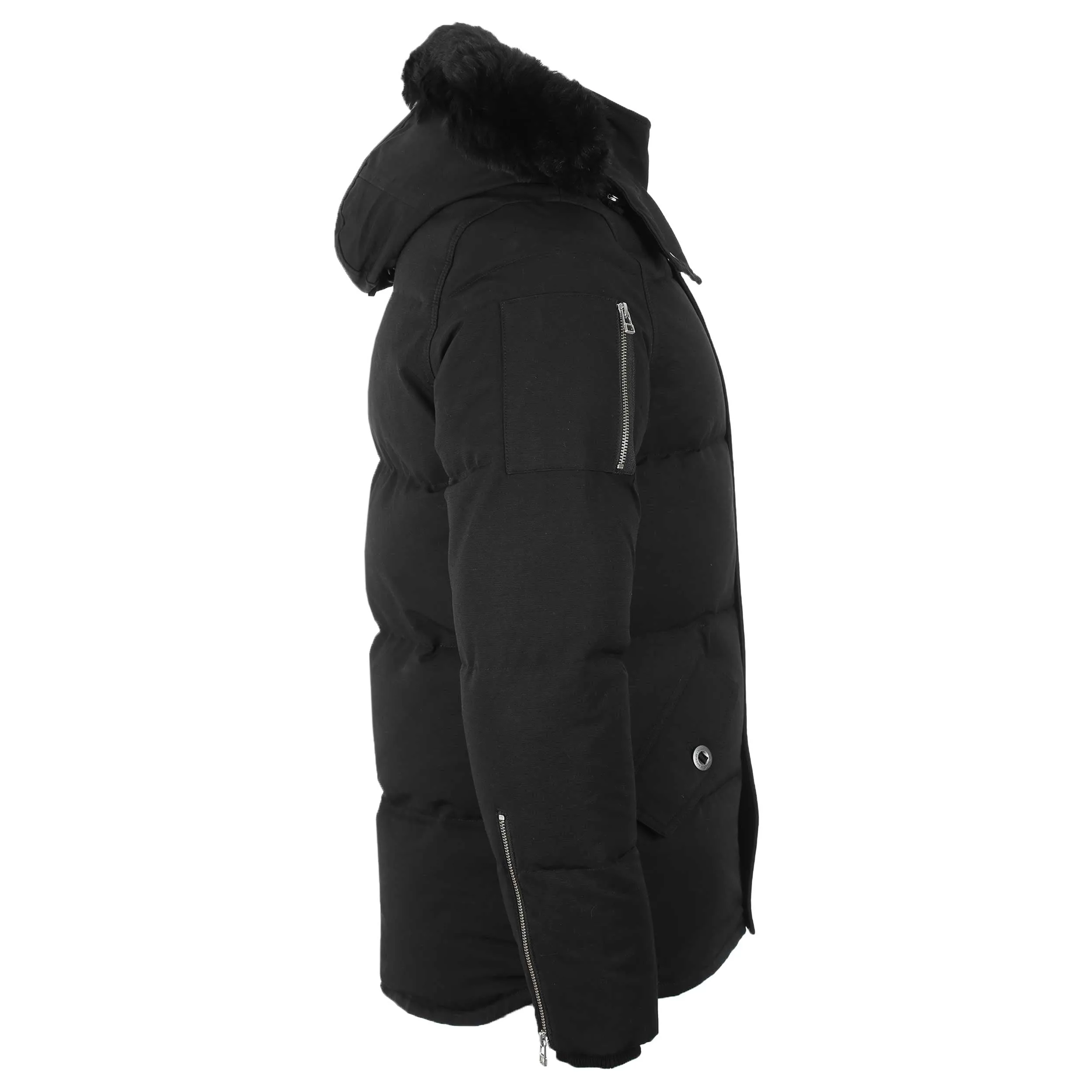 Moose Knuckles 3Q Jacket in Black & Black Fur