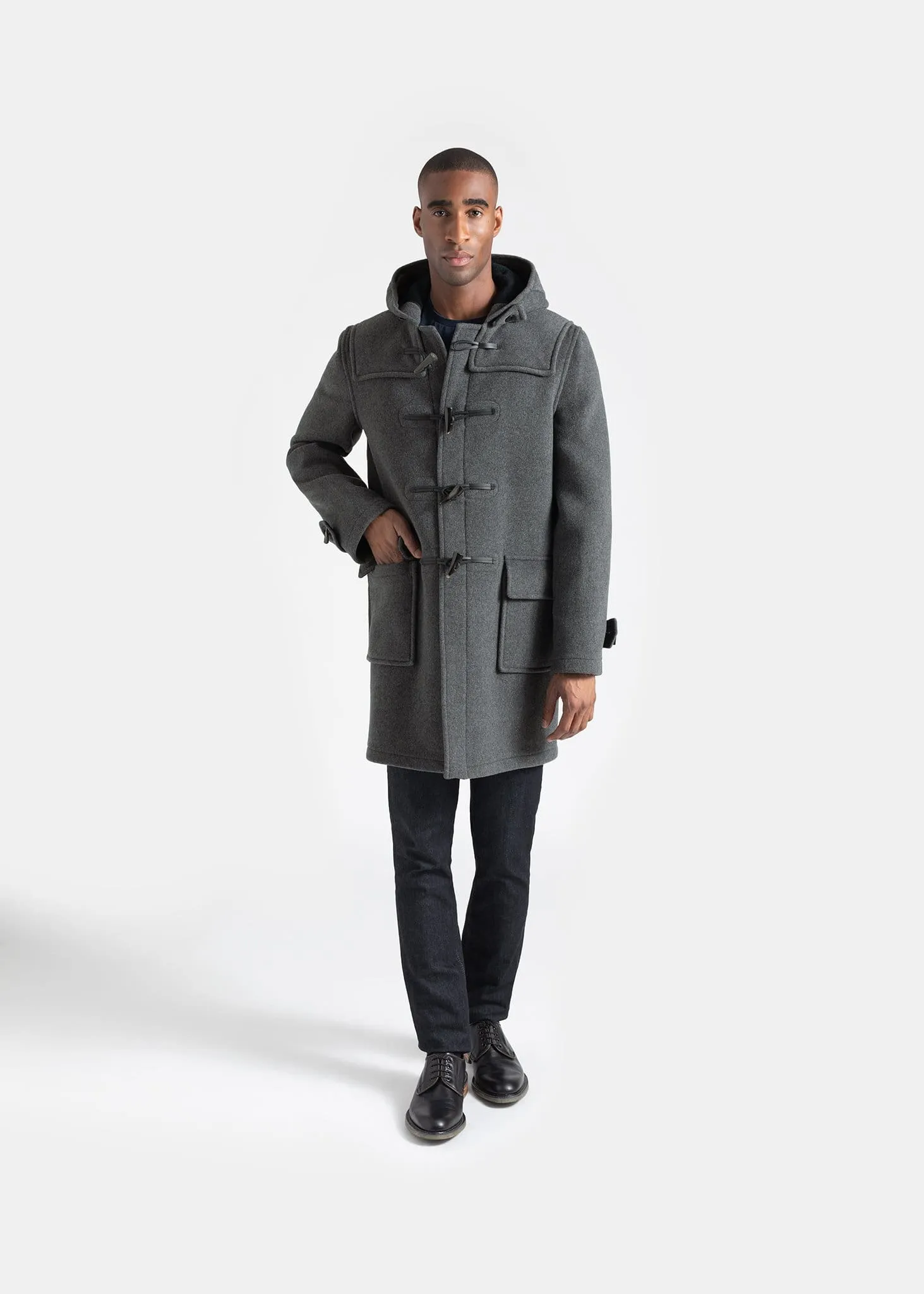 Morris Duffle Coat Grey Black Watch