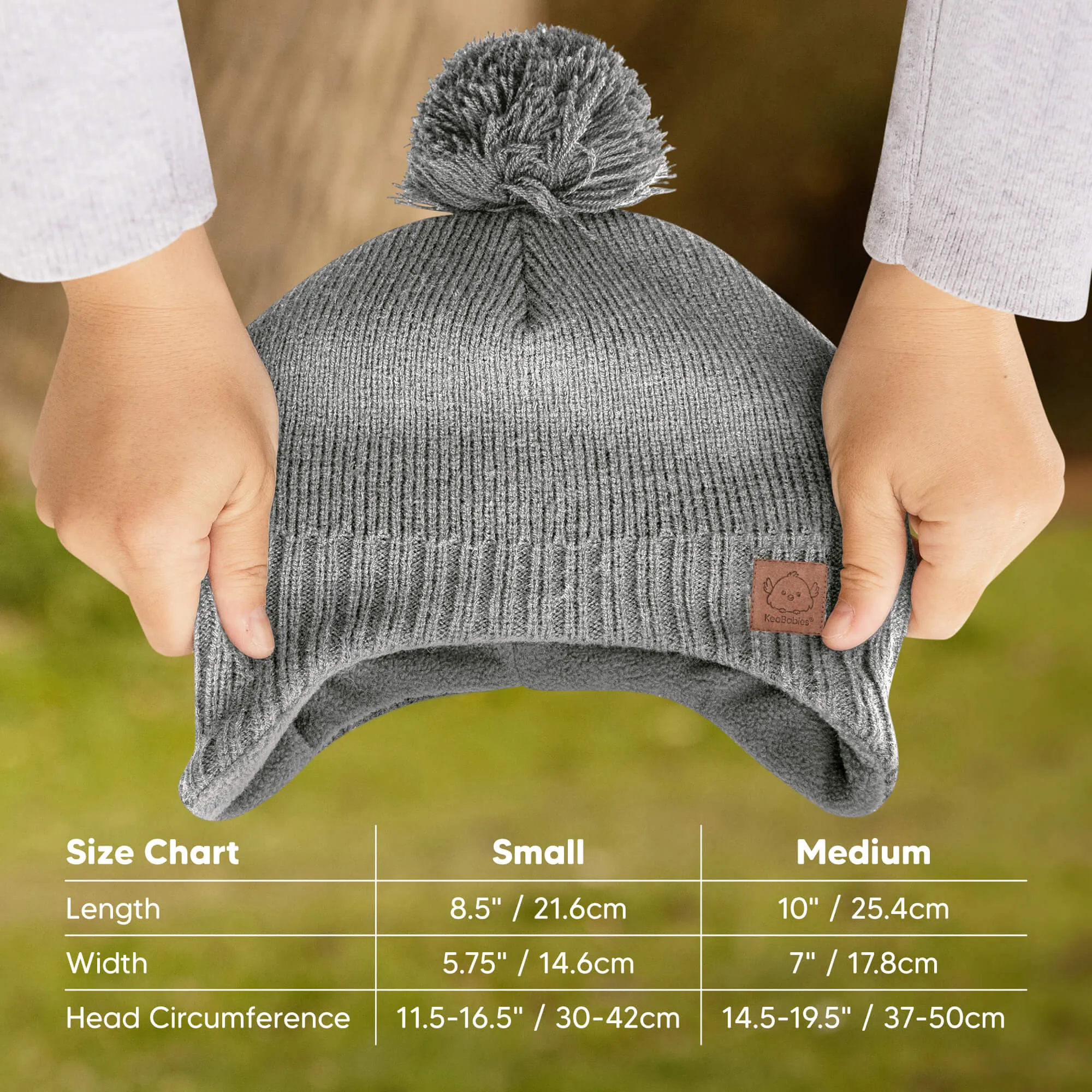 Muff Knitted Beanie (Gray)