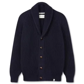 Navy Wilkinson Merino Wool Shawl Cardigan