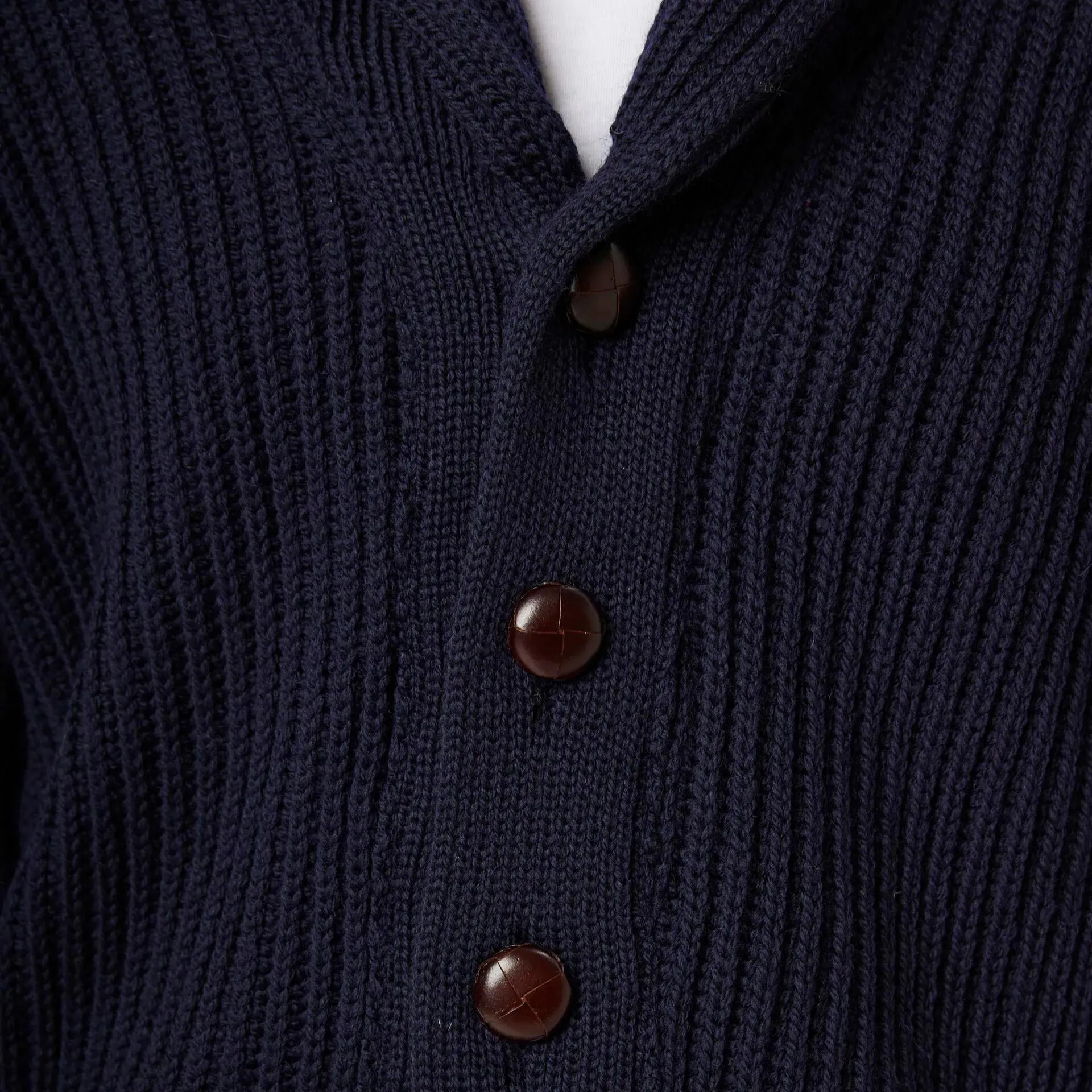 Navy Wilkinson Merino Wool Shawl Cardigan