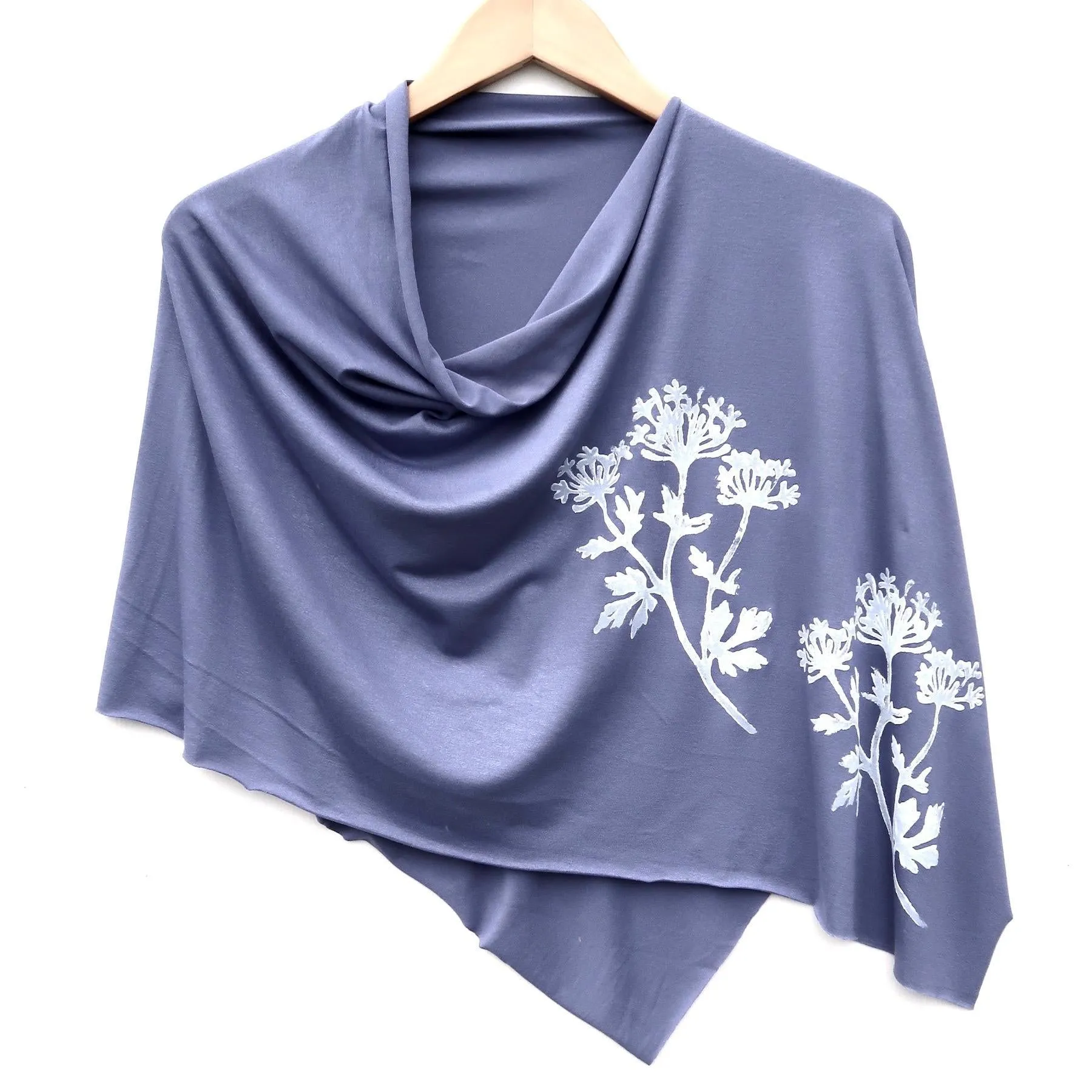 (New) Poncho - Denim Soft Blue (Black Ink) by Windsparrow Studio