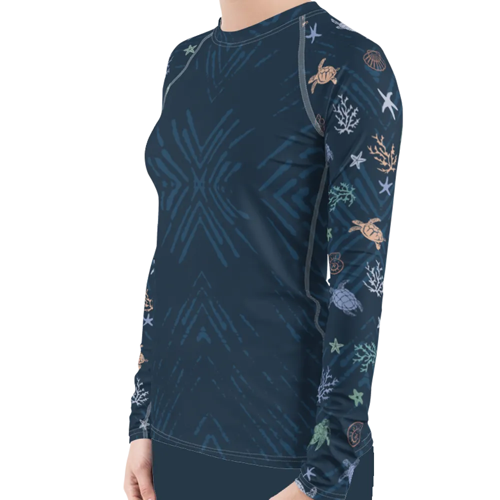 Ocean of Turtles Women's Rash Guard